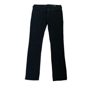 X2 Skinny Straight Jeans 0‎ Black Denim Stretch Low Rise Vtg Y2K Punk Normcore